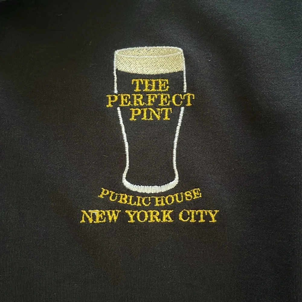 Adidas Black Polo Shirt with White Accents The Perfect Pint Public House NYC